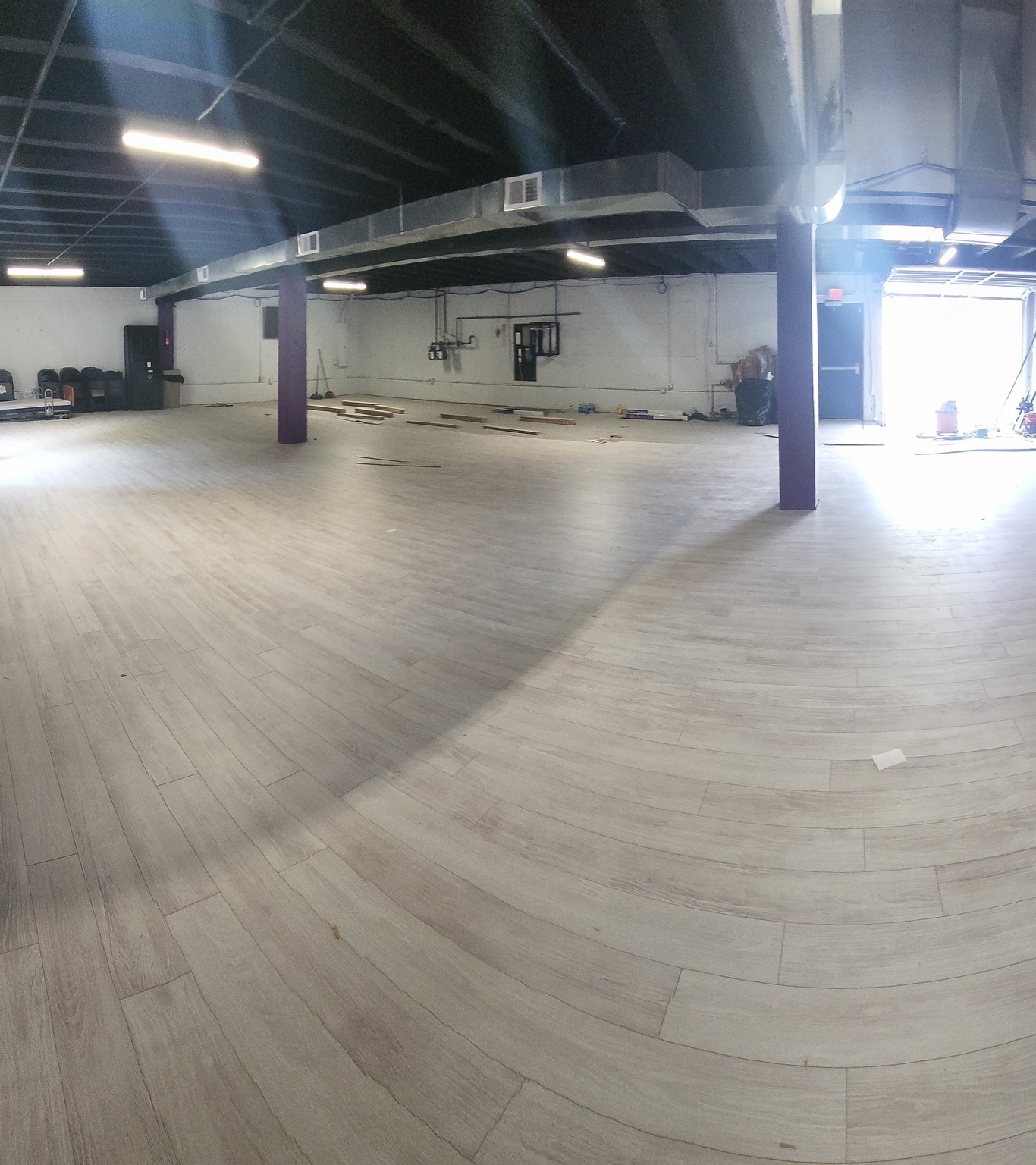 Clean finished commercial property floor